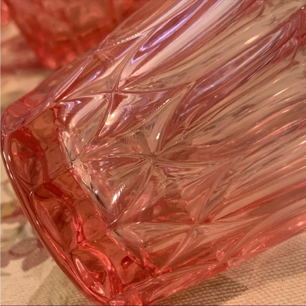 Noritake Pink Pressed Glass Tumblers - Set of 4